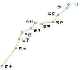 南广高速铁路路线图及站点