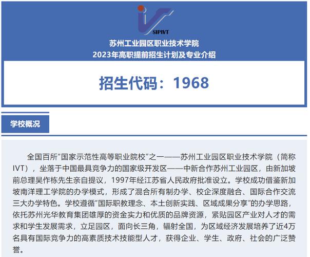 苏州职业技术学院2023招生简章